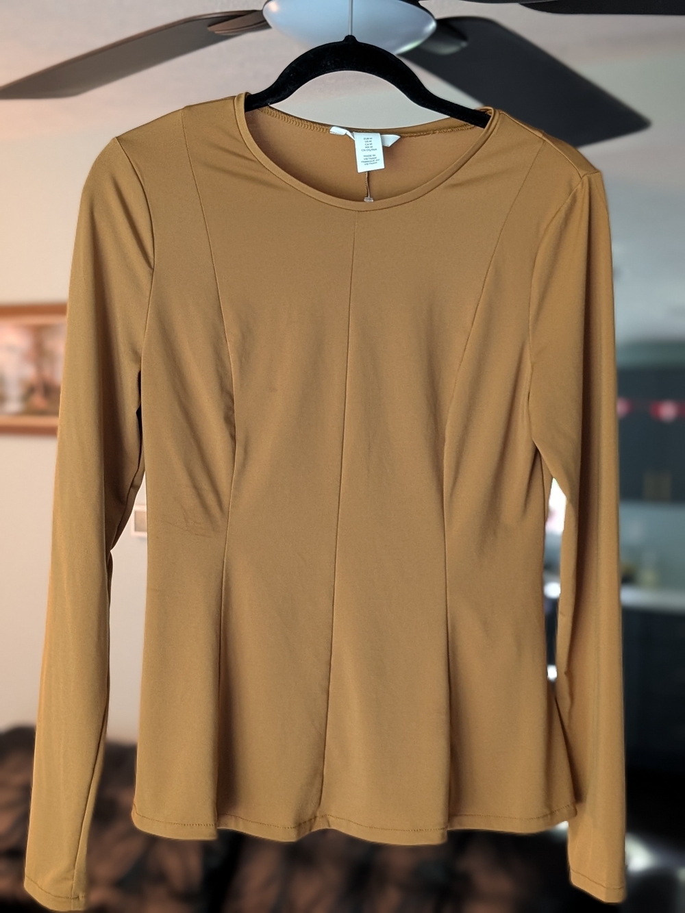 H&M Women's Mustard Yellow Peplum Top